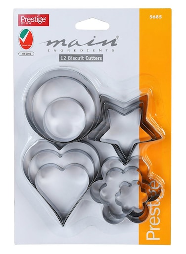 12-Piece Assorted Biscuit Cutter Silver