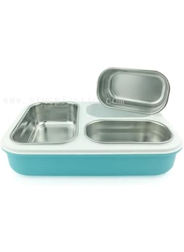 Generic Leak Proof lunch Box with separate Container (Blue)