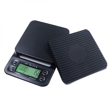 Digital Precision Coffee Scale with Built-in Timer and LCD Display, 0.1g to 3kg Capacity

