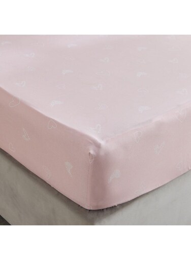 Box Nora Hearts Microfibre Fitted Sheet for Kids