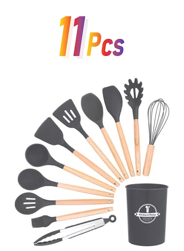Silicone Utensils Set Black