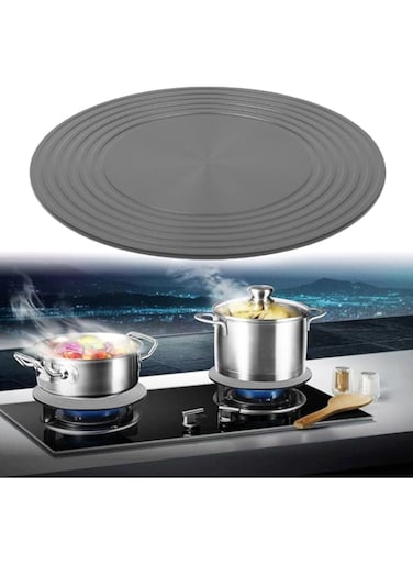 TERRIFI Heat Diffuser for Gas Stovetop, Pot Cookware Protection, Stove Diffuser, Fast Defrosting Round Tray, Multifunctional Thawing Conducting Simmer Plate(24cm with Clip)