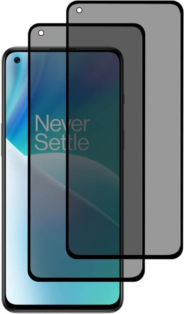 Muzz One Plus Nord 2T Privacy Screen Protector, Anti-Spy Tempered Glass Film, 9H Hardness, Scratch Resistant, Bubble Free Anti Spy Tempered Glass Screen Protector for One Plus Nord 2T 5G (2 Pack)