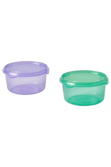 Snack container with lid, lilac/green, 0.3 l