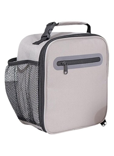 Tazweeq Insulated Lunch Bag, Large Capacity Lunch Bag, Reusable Lunch Box for Office, Picnic, Leak-proof Cooler Bag with Adjustable Shoulder Strap(Grey)