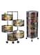 Premium Quality Multi-Layer Kitchen Storage Shelf, Rotatable Fruit Vegetable Basket, Circular Rotating Basket Large Storage Rack with 4 Movable Wheels (BLACK, 5 Ply)