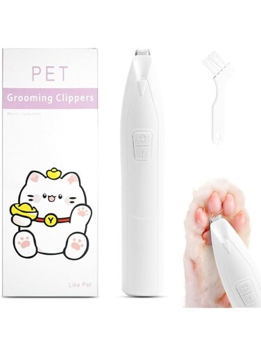 Dog Paw Trimmer with LED Light, Battery Powered Cordless Grooming Clippers with Mini Blade, Low Noise Pet Hair Shaver for Small Dogs Cats Trimming Paws, Eyes, Ears, Face, and Rump