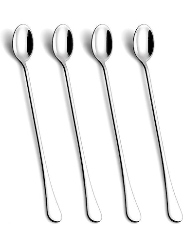 Long Handle Spoon, Ice Tea Spoons, Ice Cream Spoon, Long Coffee Spoons, Stainless Steel Stirring Spoons, Set of 4