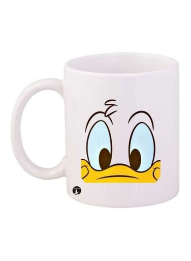 Donald Duck Printed Coffee Mug White/Yellow/Brown