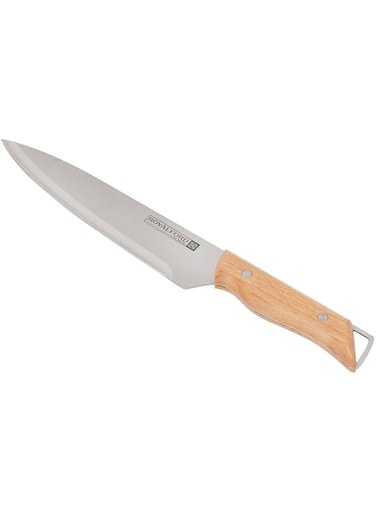 Royalford 8" Chef Knife RF12097 Kitchen Knife Stainless Steel Food Grade Blade with Wooden Handle Dishwasher Safe