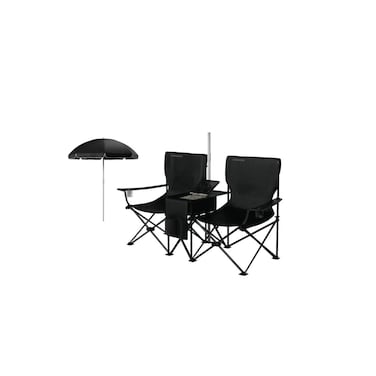 Lifestyle Campshade Dual Camping Chair with Umbrella &amp; Cooler Storage