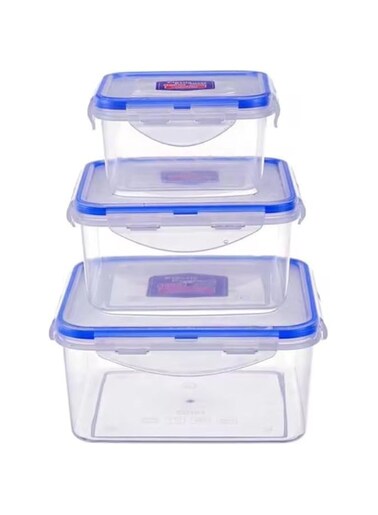 Airtight Food Storage Container Set of 3 PCS, Re-usable Plastic Food Containers