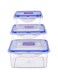 Airtight Food Storage Container Set of 3 PCS, Re-usable Plastic Food Containers