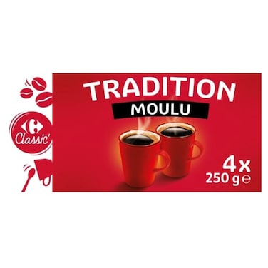 Carrefour Classic Ground Classic Coffee, 250g, Pack of 4