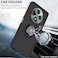 Case for Oppo Reno12 F Case Cover Metal Ring Holder Grip Kickstand Car Magnetic Mount Shockproof Matte Hard Back Bumper Case for Oppo Reno 12F (Black)