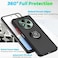 Case for Oppo Reno12 F Case Cover Metal Ring Holder Grip Kickstand Car Magnetic Mount Shockproof Matte Hard Back Bumper Case for Oppo Reno 12F (Black)