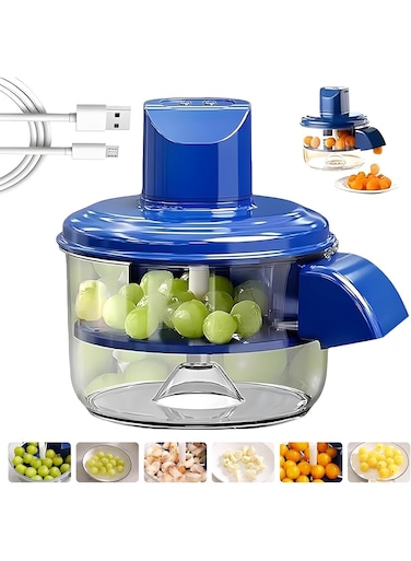 Smart Kitchen Electric Fruit Vegetable Peeler and Cutter Machine with Ergonomic Handle, High Speed Motor, Clear Bowl and Rechargeable Feature for Efficient and Clean Food Processing