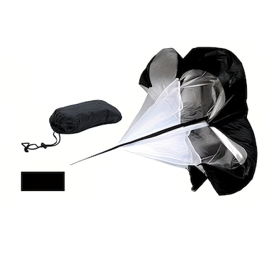 AL ARQAM Speed Training Resistance Parachute for Running - 45-Inch Adjustable Sprint Chute for Soccer, Football &amp; Track - Explosive Power &amp; Acceleration Drill Gear for Kids, Youth and Adults - Black