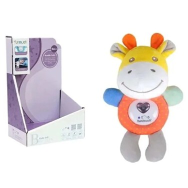 Funmuch Baby Musical Giraffe Plush &ndash; Soothing Melodies &amp; Soft Light Sensory Toy, Washable Polyester &amp; ABS, Newborn to Infant Musical Companion, 0 Months+ (Musician Giraffe)