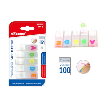 MOTARRO Page Markers MU060 &ndash; Highlighter Sticky Notes for Easy Organization and Bookmarking