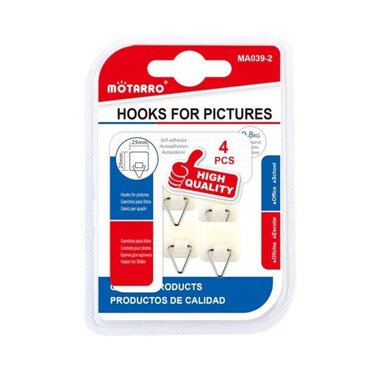 MOTARRO 25mm Picture Hanging Hooks MA039-2, 4PCS Heavy-Duty Wall Mount Hooks for Photos, Frames, Artwork &amp; D&eacute;cor