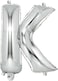 Italo K Alphabet Letter Foil Balloon, 16-Inch Size, Silver