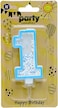 Italo 1 Number Foam Balls Birthday Candle - Blue