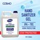 CD COSMO DESIGNS Cosmo Advanced Instant Hand Sanitizer Gel 5 Litre, IPA 70%, Germ Protection, Moisturizers, Vitamin E, Antiseptic &amp; Disinfectant, Sanitiser 5l, First Aid, Cleaner, Refill, 5000 ml