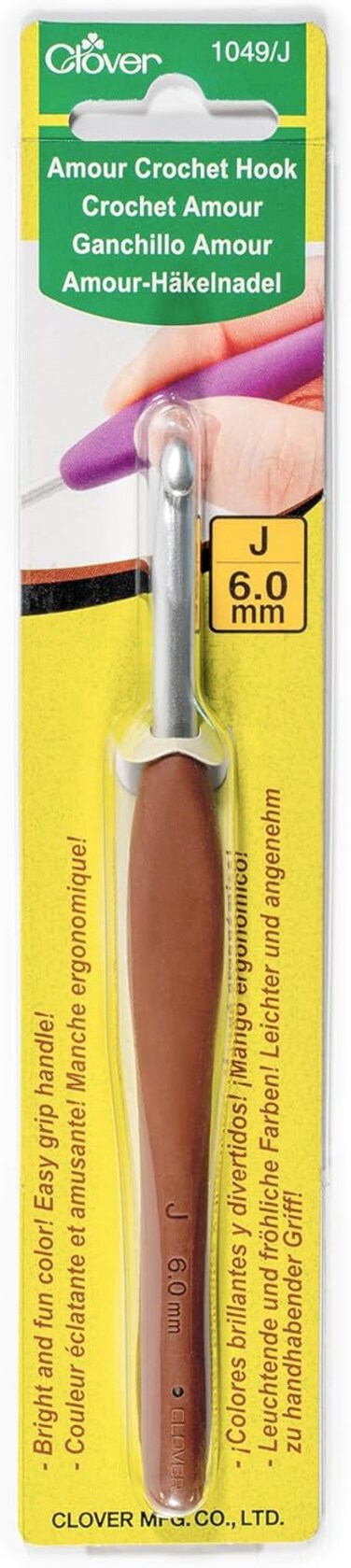 Clover 1049/J Amour Crochet Hook: 6.0mm, Other, Multicoloured, 6mm