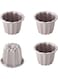 CHEFMADE Canele Mold Cake Pan, 2.6-Inch 4Pcs Non-Stick Canele Muffin Bakeware Cupcake Pan for Oven Baking (Champagne Gold)