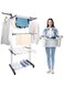 TAME Clothes Drying Racks, Foldable Laundry Drying Rack Free-Standing Laundry Stand, 4-Tier Collapsible Laundry Rack Stand Garment Drying Hanger