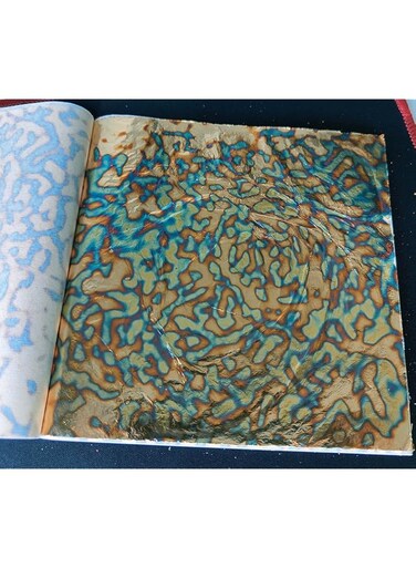 JINRUISI Variegated Gold Foil Leaf 50 Sheets Booklet Colorful Imitation Gold Leaf Gilding Craft Decoration Art (Starry Sky Gold)