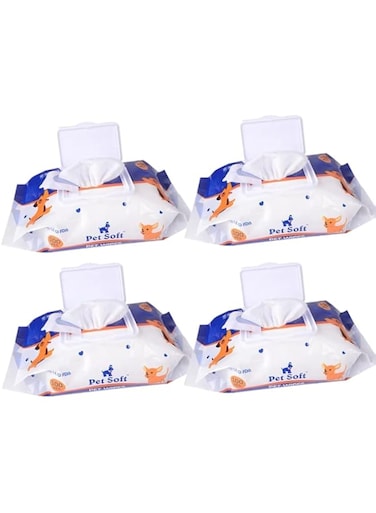 Ksaid Dog Wipes Cleaning Deodorizing Grooming Wipes Hypoallergenic Puppy Paw Wipes for Doggie Cat Face Body Bult Eye Extra Thick Strong Soft Alcohol Free 8X6 INCH (4 bag=400 pieces)