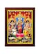 zig zag Lakshmi, Ganesha and Saraswati , A elegant auspicious purpose, Tridevi Photo picture Frame For Wall hanging ,Temple, pooja Room, gift , Worship ( 24 x 34 cm , Brown Golden Border )