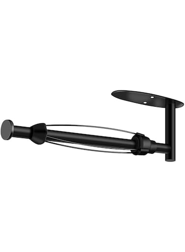 KASTWAVE Stainless Steel Under Cabinet Paper Towel Holder - Wall Mount with Damping Effect, Self-Adhesive or Drilled Installation for Kitchen &amp; Bathroom, Sleek Silver Design