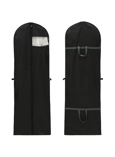 KOWVOWZ Garment Covers Bag with zip, Bridal Dress Cover Bag, Suit Bag Dustproof Cloths Storage, Wedding Dress Storage Bag for Abayas, long Dress, Evening Dress With Zipper (Black)