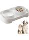 FCYOUO Dog Cat Food Bowls, Tilted Elevated Cat Bowl, Ceramic Pet Food Bowl, Small Dogs, Protect Pet's Spine,Food Water Dual-use Feeding Dish, Backflow Prevention