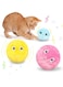 Aputue Interactive Toys for Cats Indoor, 3 Pack Interactive Chirping Balls Cat Kicker Toys, Cat Toy Balls, Upgrade Fluffy Cat Ball Plush Toys with Lifelike Animal Chirping Sounds for Your Cat Friend