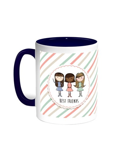 Best Friends Printed Coffee Mug Blue/White
