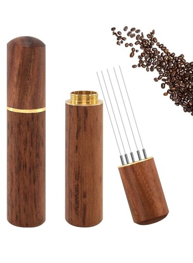 Mini Coffee Needle, Anti-Caking Ground Coffee Stirring Tool, 5 Needles Coffee Stirrer with Storage Base, Coffee Distributor Hand Stirrer Tool for Home, Kitchen, Cafe