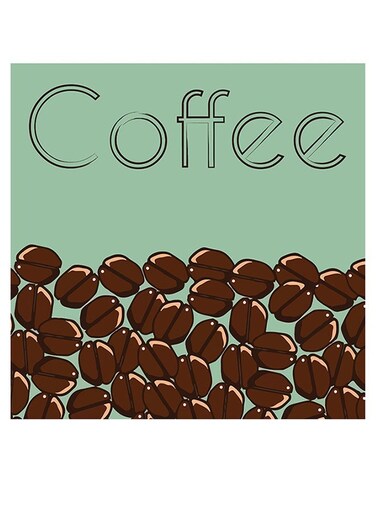 Coffee Lovers Themed Wall Art Blue/Brown/Black 30x30cm