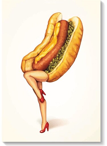 Hot Dog Wall Art Painting Multicolour 40x60cm