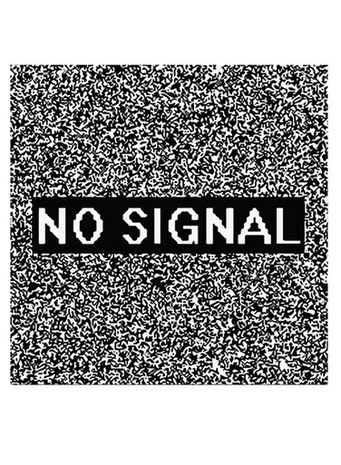 No Signal Themed Wall Art Black/White/Grey 30x30cm