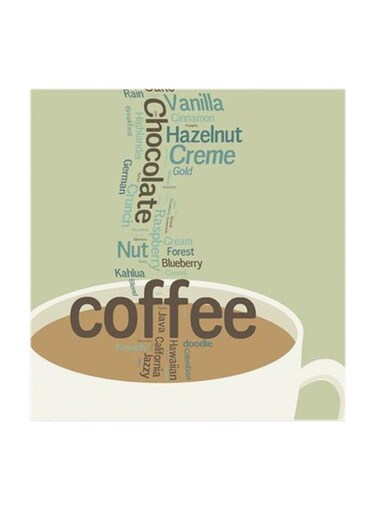 Coffee MDF Wall Art Multicolour 30x30cm