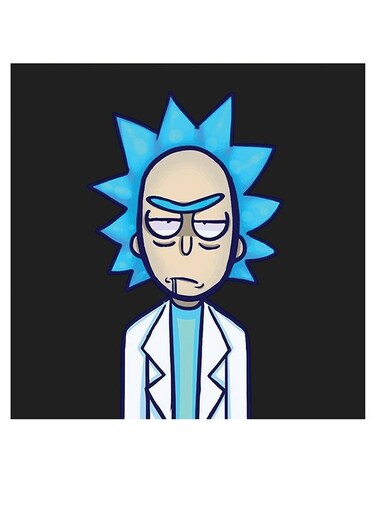 Rick Themed Wall Art White/Blue/Black 30x30cm