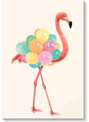Flamingo Wall Art Multicolour 40x60cm