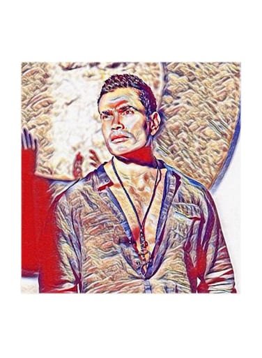 Amr Diab MDF Wall Art Multicolour 30x30cm