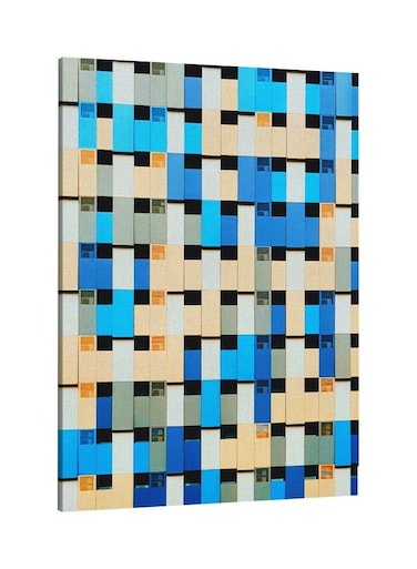 Printed Framed Canvas Wall Art Blue/Beige 60x80centimeter