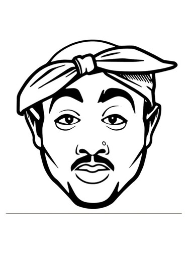 2Pac Printed Wall Art White/Black 30x30cm