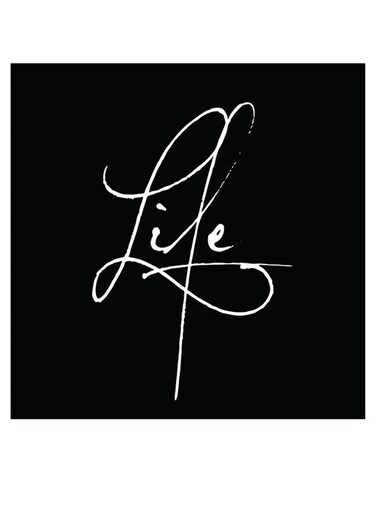 Life Printed Wall Art Black/White 30x30cm